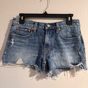 Lucky Brand Distressed Light Blue Denim Cutoff Shorts